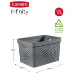Curver boîtes de rangement 4 pièces avec couvercle 11l+17l anthracite