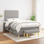 vidaXL Sommier à lattes de lit et matelas gris clair 120x190 cm tissu