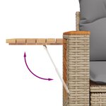 vidaXL Salon de jardin avec coussins 5 Pièces beige résine tressée