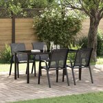 vidaXL Chaises empilables de jardin lot de 4 Noir Tissu textilène