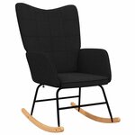 vidaXL Chaise à bascule avec tabouret Noir Tissu