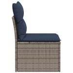vidaXL Chaise de jardin sans accoudoirs avec coussins gris poly rotin