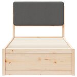 vidaXL Cadre de lit avec tête de lit rembourrée Gris foncé 80 x 200 cm