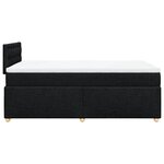 vidaXL Sommier à lattes de lit avec matelas noir 120x190 cm tissu