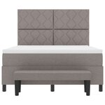 vidaXL Lit à ressorts avec matelas Taupe 140 x 200 cm tissu
