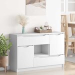 vidaXL Buffet avec tiroir Blanc 100 x 30 x 65 6 Bois d'ingénierie