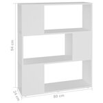 vidaXL Bibliothèque/Séparateur de pièce Blanc 80x24x94 cm