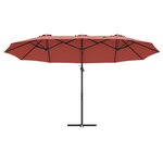 vidaXL Parasol cantilever de jardin Couleur terre cuite Large
