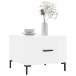 vidaXL Table basse blanc brillant 50x50x40 cm bois d'ingénierie