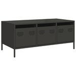 vidaXL Table basse noir 101 5x50x43 5 cm acier laminé à froid