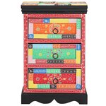 Meuble de rangement vidaXL Multicolore 40x40x60 cm en bois de mangue massif