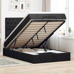 vidaXL Cadre de lit ottoman avec matelas noir 120x200cm tissu