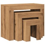 vidaXL Tables basses gigognes 3 Pièces chêne artisanal bois d'ingénierie