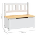 vidaXL Banc de rangement pour enfants Blanc et beige 60x30x55 cm MDF