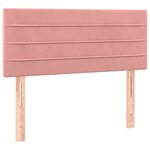 vidaXL Sommier à lattes de lit avec matelas Rose 120x200 cm Velours