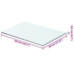 vidaXL Panneau pour étagère Verre transparent 50 x 30 cm
