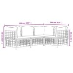 vidaXL Salon de jardin 4 Pièces avec coussins anthracite résine tressée