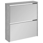 vidaXL Armoire à chaussures miroir 2 niveaux Sonoma gris 63x17x67 cm