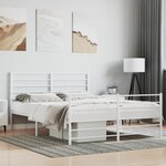 vidaXL Cadre de lit métal avec tête de lit/pied de lit blanc 120x190cm