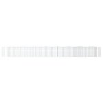 vidaXL Lit surélevé à gabions arqué 800x100x100 cm Fer galvanisé