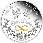 Pièce de monnaie en Argent 1 Dollar g 31.1 (1 oz) Millésime 2026 ONE LOVE