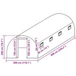 vidaXL Couverture de remplacement de serre (18 m²) 300x600x200 cm Vert