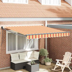 vidaXL Auvent Rayé jaune et orange 3 5 x 2 5 m Polyester et métal