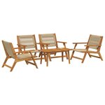 vidaXL Chaises de jardin avec table 5 Pièces Beige 90 x 45 x 40 cm