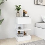 vidaXL Table de chevet Blanc 40x35x65 cm Bois d’ingénierie