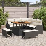 vidaXL Ensemble de canapé de jardin 8 Pièces Noir polyrotin