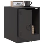 vidaXL Table de chevet noir 34 5x39x44 cm acier