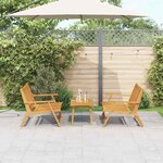 vidaXL Ensemble de repas extérieur 3 Pièces Marron Bois d'acacia massif