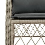 vidaXL Ensemble à manger de jardin et coussins 5 Pièces gris clair rotin