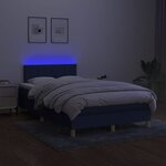 vidaXL Sommier à lattes de lit avec matelas LED Bleu 120x200 cm Tissu