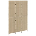 Paravent vidaXL 3 panneaux pliable beige 146x200 cm en poly rattan