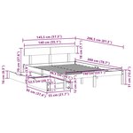 vidaXL Cadre de lit sans matelas blanc 140x200 cm bois de pin massif