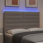 vidaXL Tête de lit LED avec bandes LED Taupe 144 cm tissu