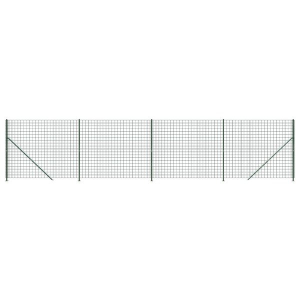 vidaXL Clôture en treillis métallique avec bride vert 2 2x10 m