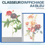 ACROPAQ Classeur A4 Bleu Haute Capacité - 40 Pochettes  Polypropylène Durable  Design Extensible  Insertion A5
