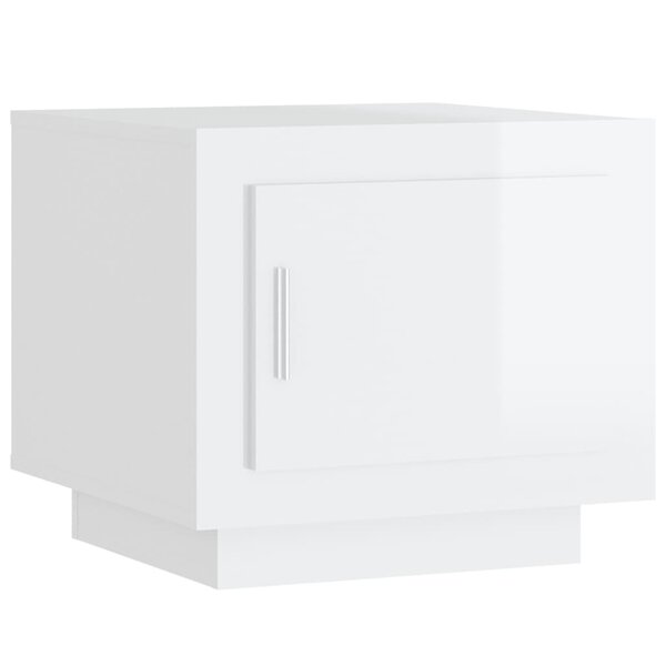 vidaXL Table basse blanc brillant 51x50x45 cm bois d'ingénierie
