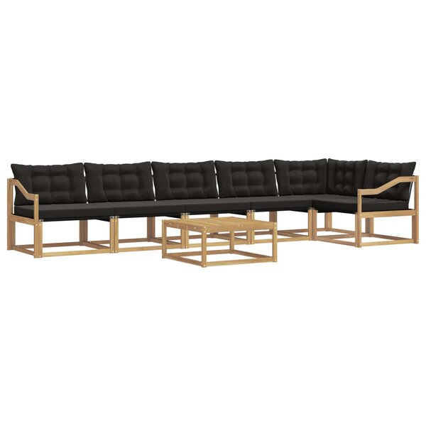 vidaXL Ensemble de canapés d'extérieur 7 Pièces Blanc et noir