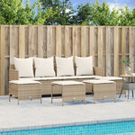 vidaXL Salon de jardin avec coussins 5 Pièces beige résine tressée