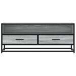 vidaXL Meuble TV sonoma gris 100x34 5x40 cm bois d'ingénierie et métal