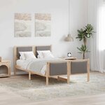 vidaXL Cadre de lit avec tête de lit Taupe 120 x 190 cm tissu