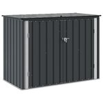vidaXL Boîte de Rangement de Jardin Noir 151 5 x 82 x 110 5 cm Acier