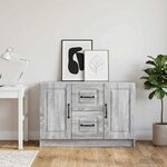vidaXL Buffet Sonoma gris 89 x 34 5 x 57 cm Bois d'ingénierie
