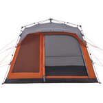 vidaXL Tente familiale cabine 7personnes gris orange dégagement rapide