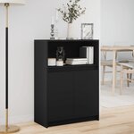 vidaXL Buffet avec LED noir 72x34x100 cm bois d'ingénierie
