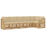 vidaXL Ensemble de canapés d'extérieur 6 pc Blanc et Beige Polyester