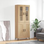 vidaXL Buffet haut Chêne sonoma 69 5x34x180 cm Bois d'ingénierie